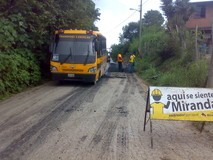 Mantenimiento Miranda rehabilitó tramo de la carretera Turgu...