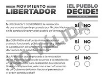 Así será la papeleta de votación para el plebiscito popular