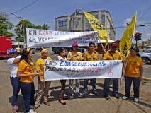 PJ Lagunillas protesta por la implantación del sistema biomé...