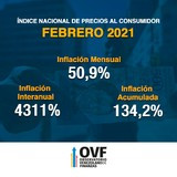 Venezuela sigue en hiperinflación, en el mes de febrero la i...