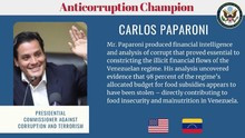 Carlos Paparoni ganador del Premio Campeones Internacionales...