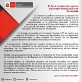 Gobierno de Perú condena decisión del TSJ contra la AN y ret...